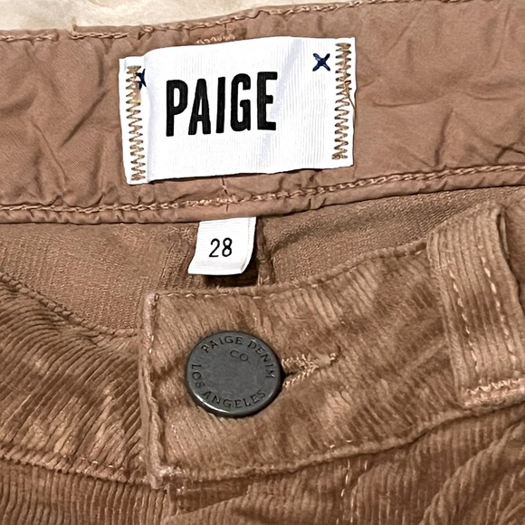 PAIGE Corduroy Rust Brown Ankle Zip Jeans - Picture 6 of 6
